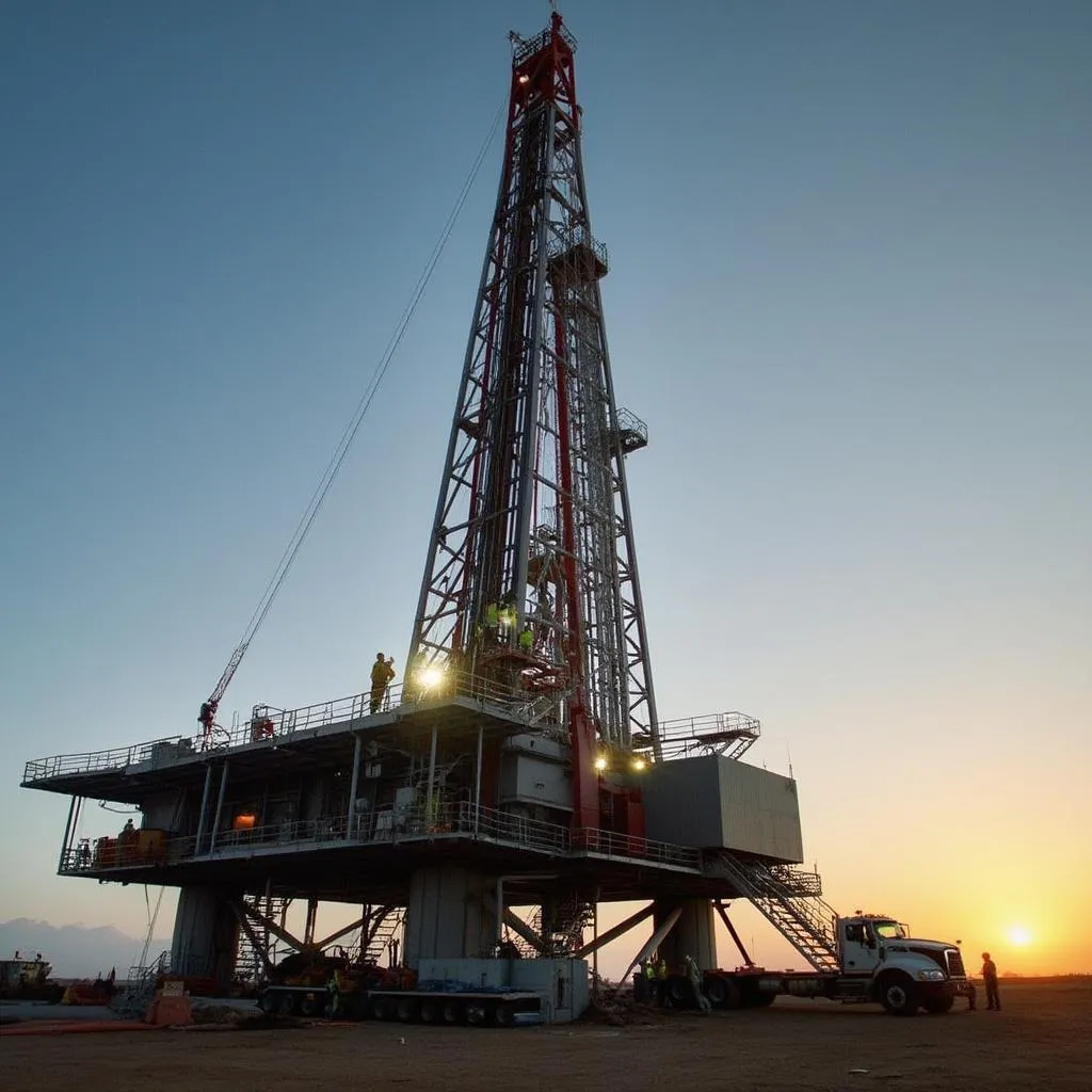 Plataforma de extracción en Vaca Muerta